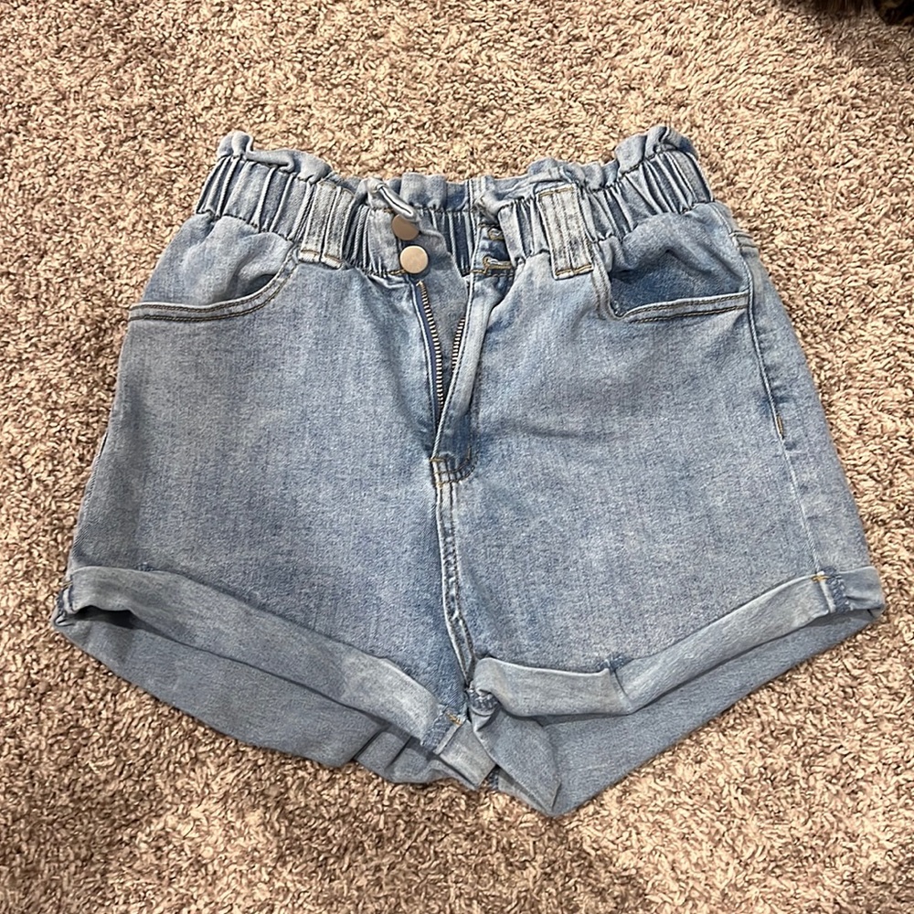 Shein light wash shorts